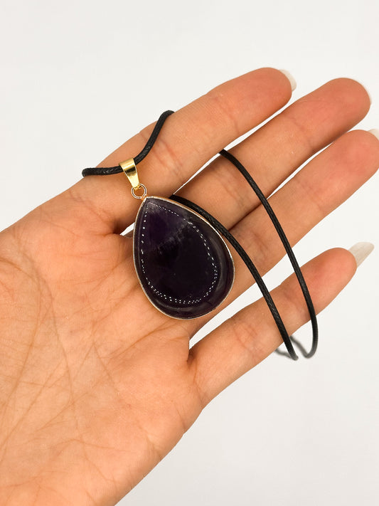 COLLANA IN AMETISTA A GOCCIA GOLD