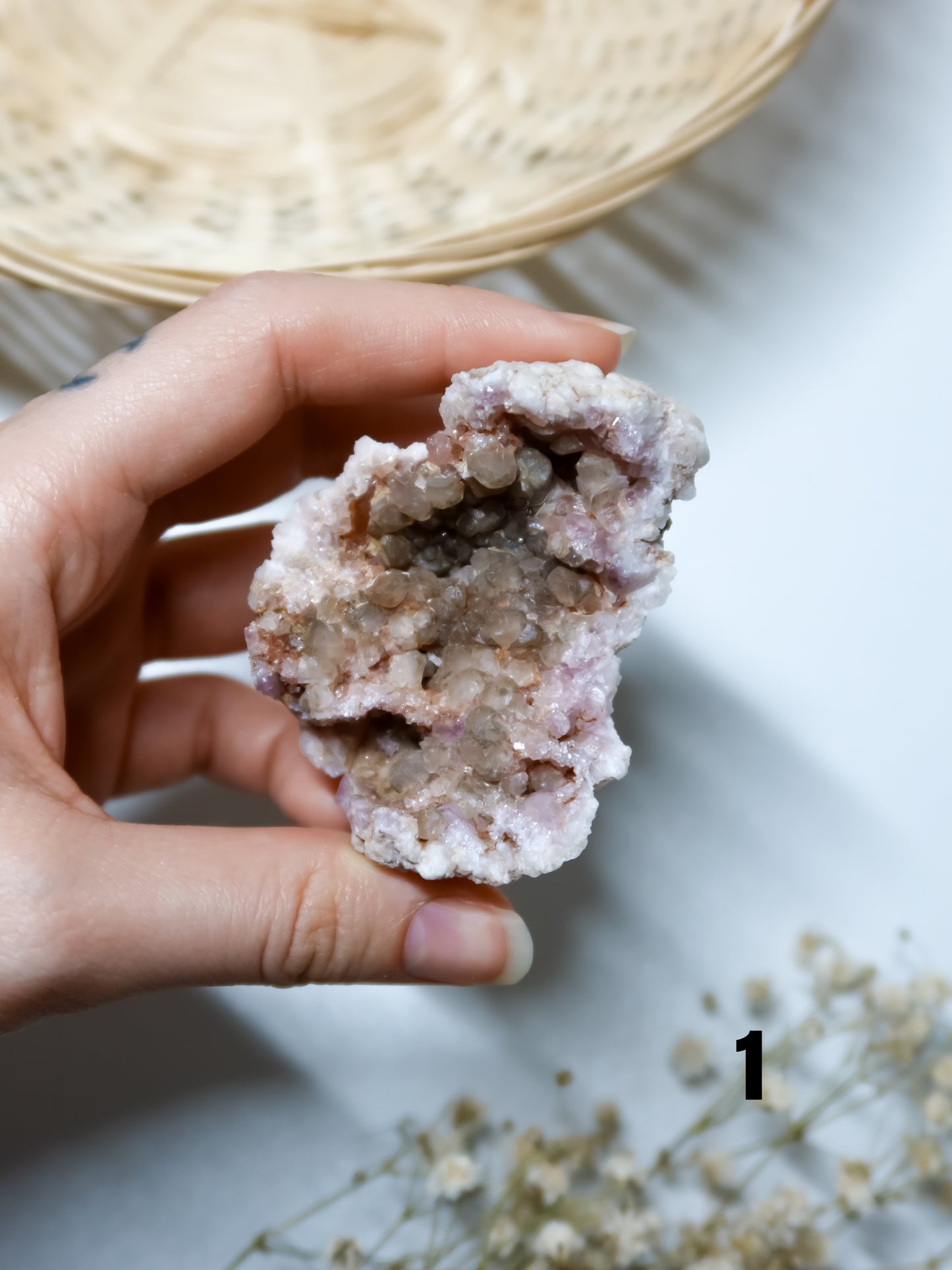 Geode di Ametista Rosa (con Calcite)
