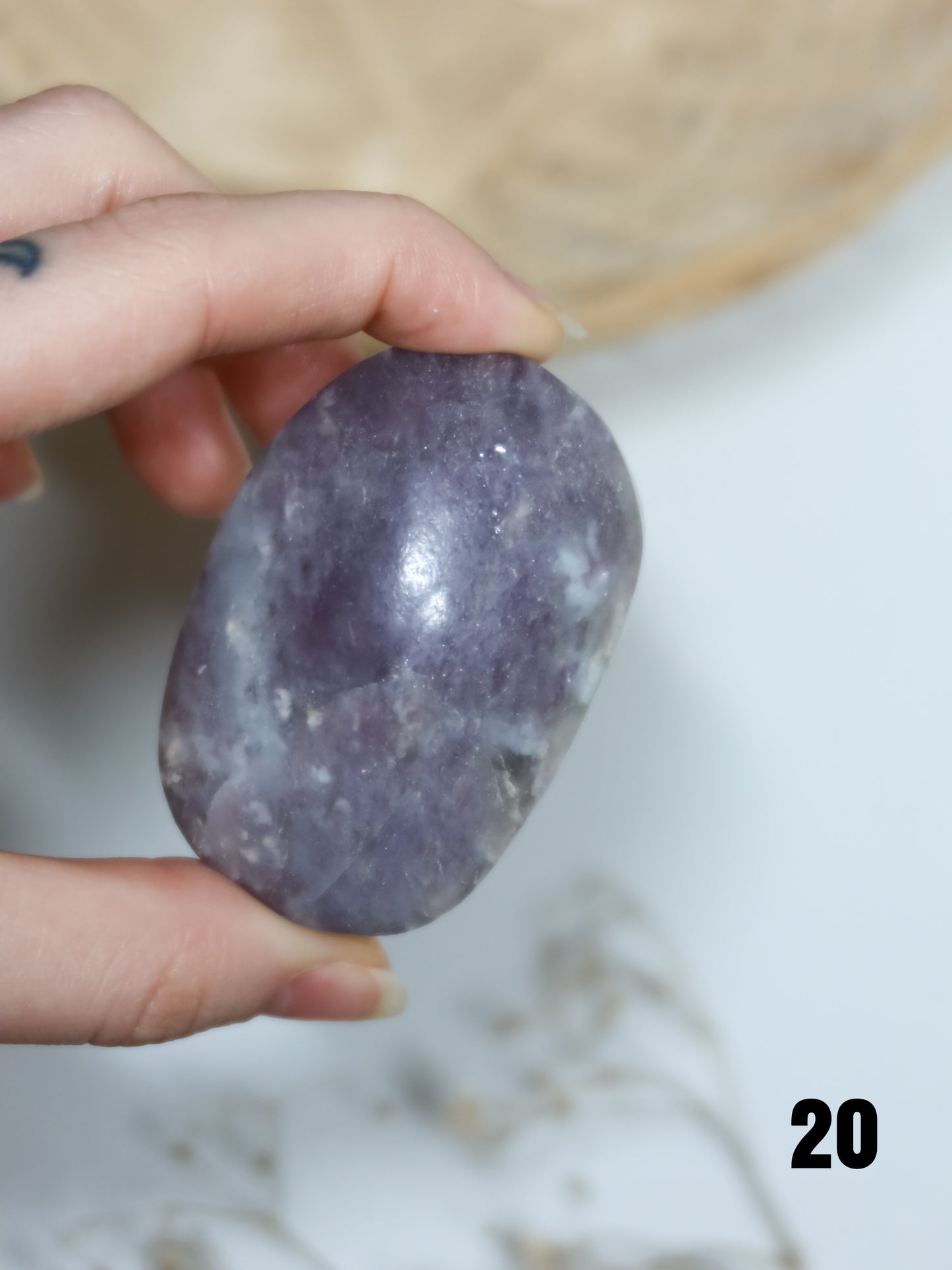 Palmstone di Unicorn Stone (Lepidolite+Tormalina Rosa+Quarzo Fumè)