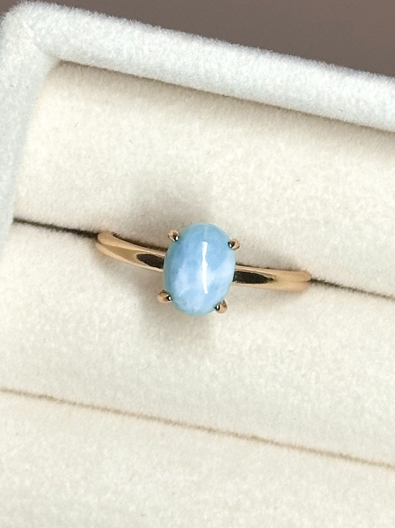 ANELLO IN LARIMAR GOLD (ARGENTO 925)