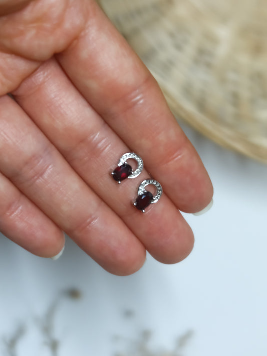 Orecchini in Granato (Argento 925)