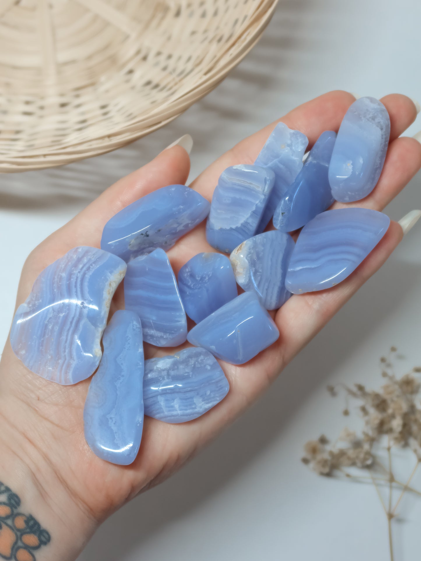Agata Pizzo Blu Burattata