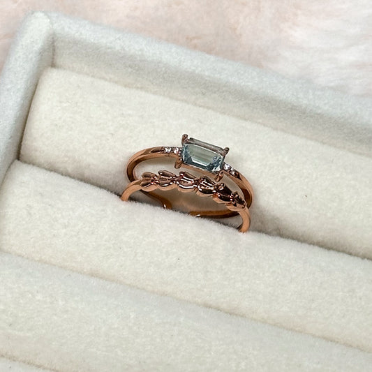 ANELLO NOVA IN TOPAZIO BLU ROSE GOLD