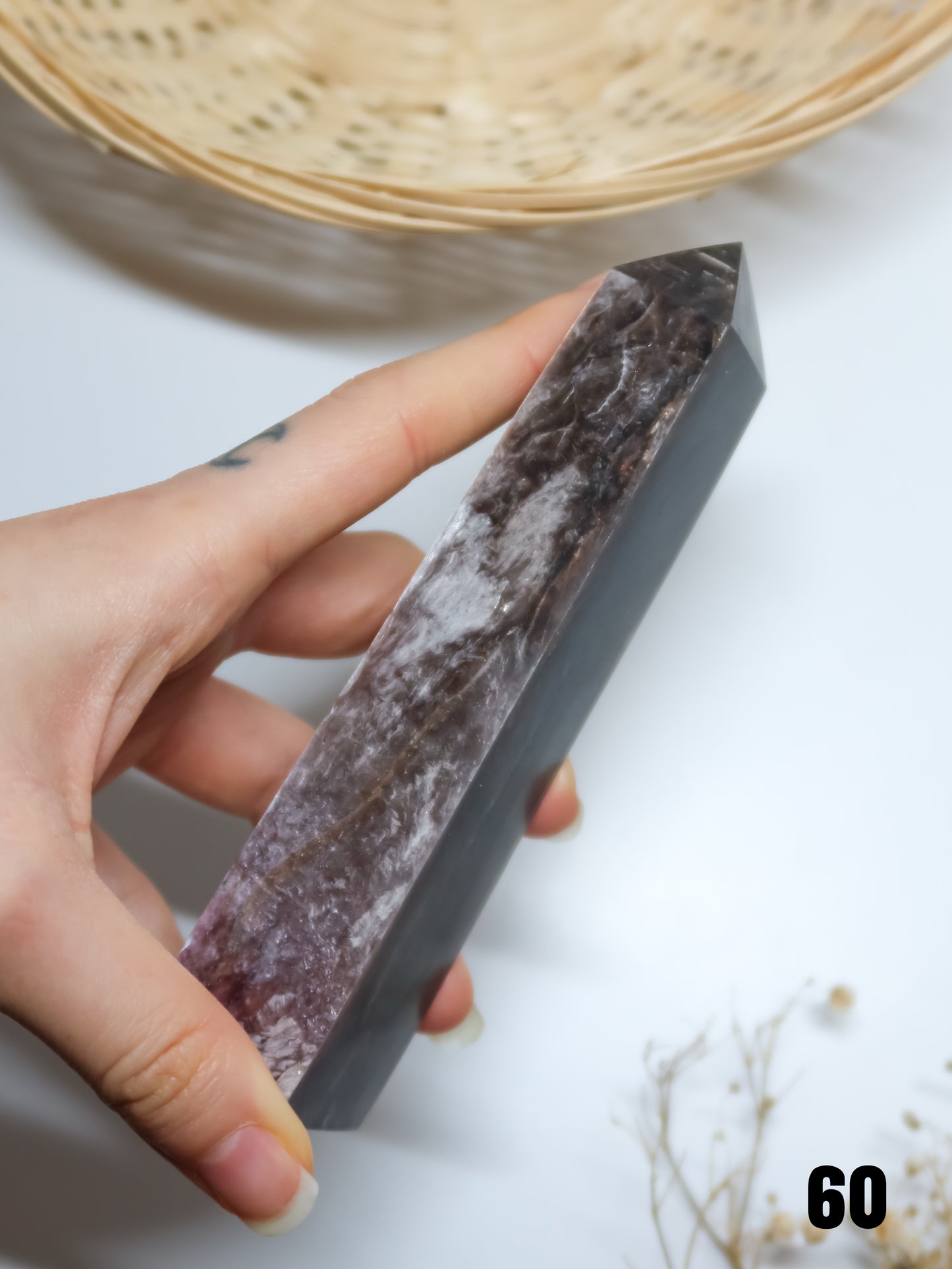 Obelisco in Lepidolite Mica