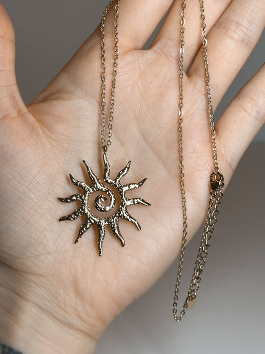 COLLANA SOLE SPIRALE GOLD (ACCIAIO INOX)