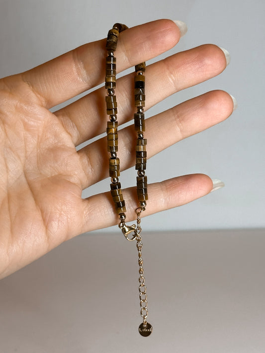 BRACCIALE IN OCCHIO DI TIGRE GOLD (ACCIAIO INOX)