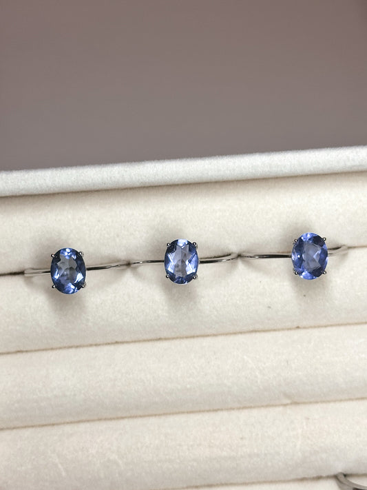 ANELLO IN FLUORITE BLU (ARGENTO 925)