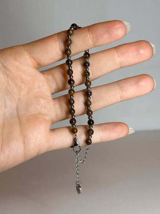 BRACCIALE IN OCCHIO DI TIGRE (ACCIAIO INOX)