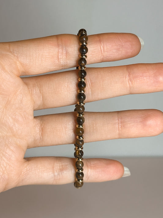 BRACCIALE IN OCCHIO DI TIGRE GOLD (ACCIAIO INOX)