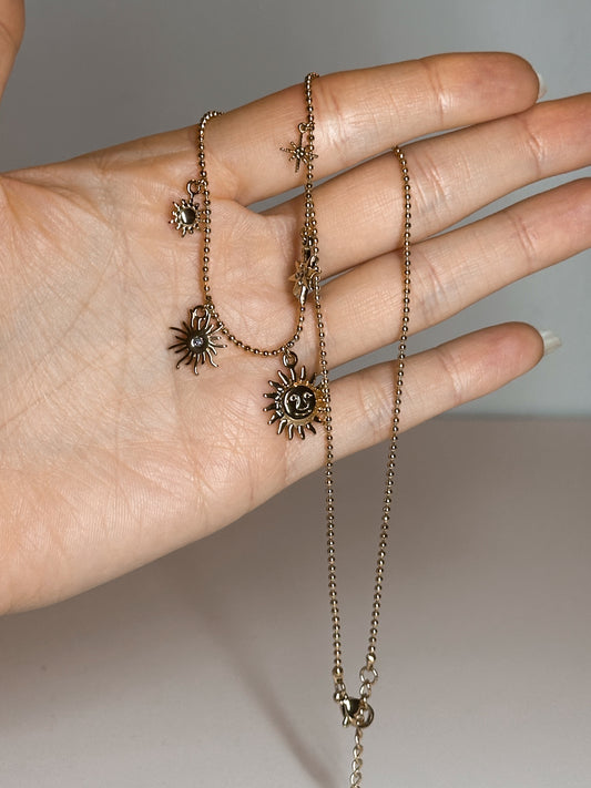 COLLANA SOLE E STELLE GOLD (ACCIAIO INOX)