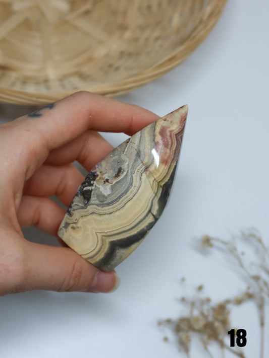 Freeform a Fiamma in Agata Pizzo Pazzo (Crazy Lace Agate)