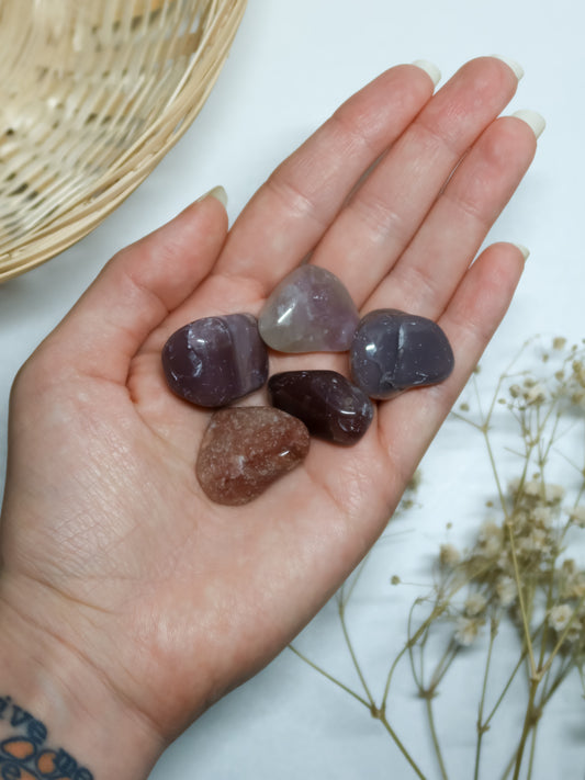 Quarzo Pink Lithium Burattato