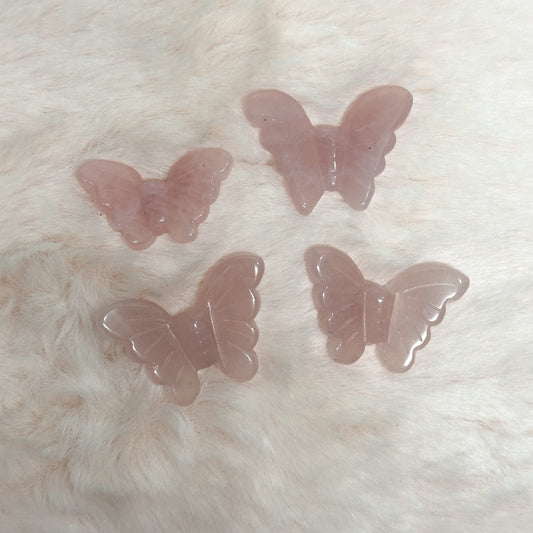 FARFALLA IN QUARZO ROSA