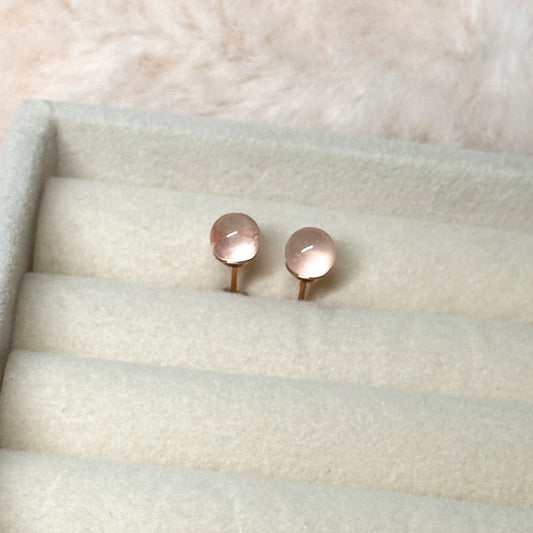 ORECCHINI SEED IN QUARZO ROSA (ARGENTO 925) ROSE GOLD