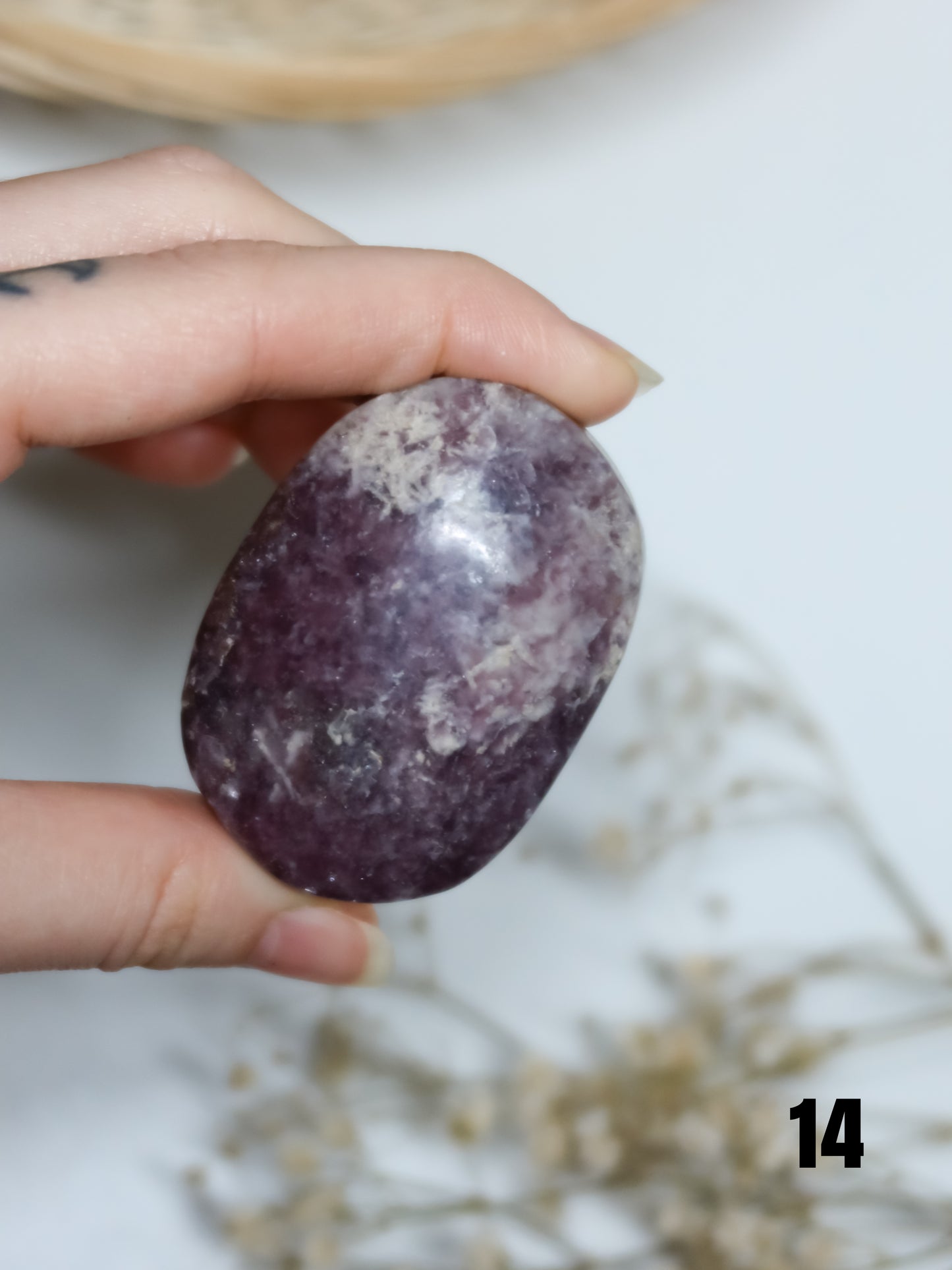 Palmstone di Unicorn Stone (Lepidolite+Tormalina Rosa+Quarzo Fumè)