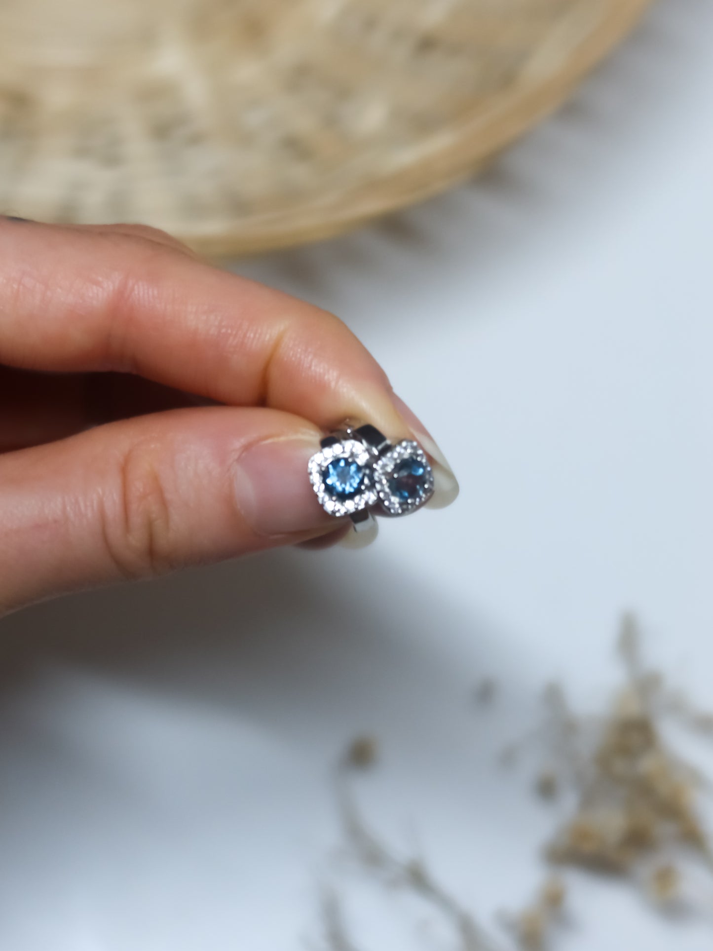 Orecchini in Topazio Blu