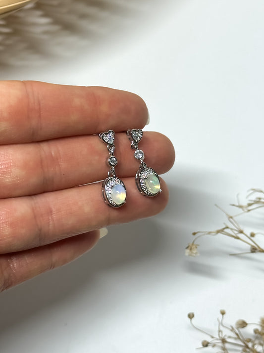 Orecchini in Opale Etiope a Cuore (Argento 925)