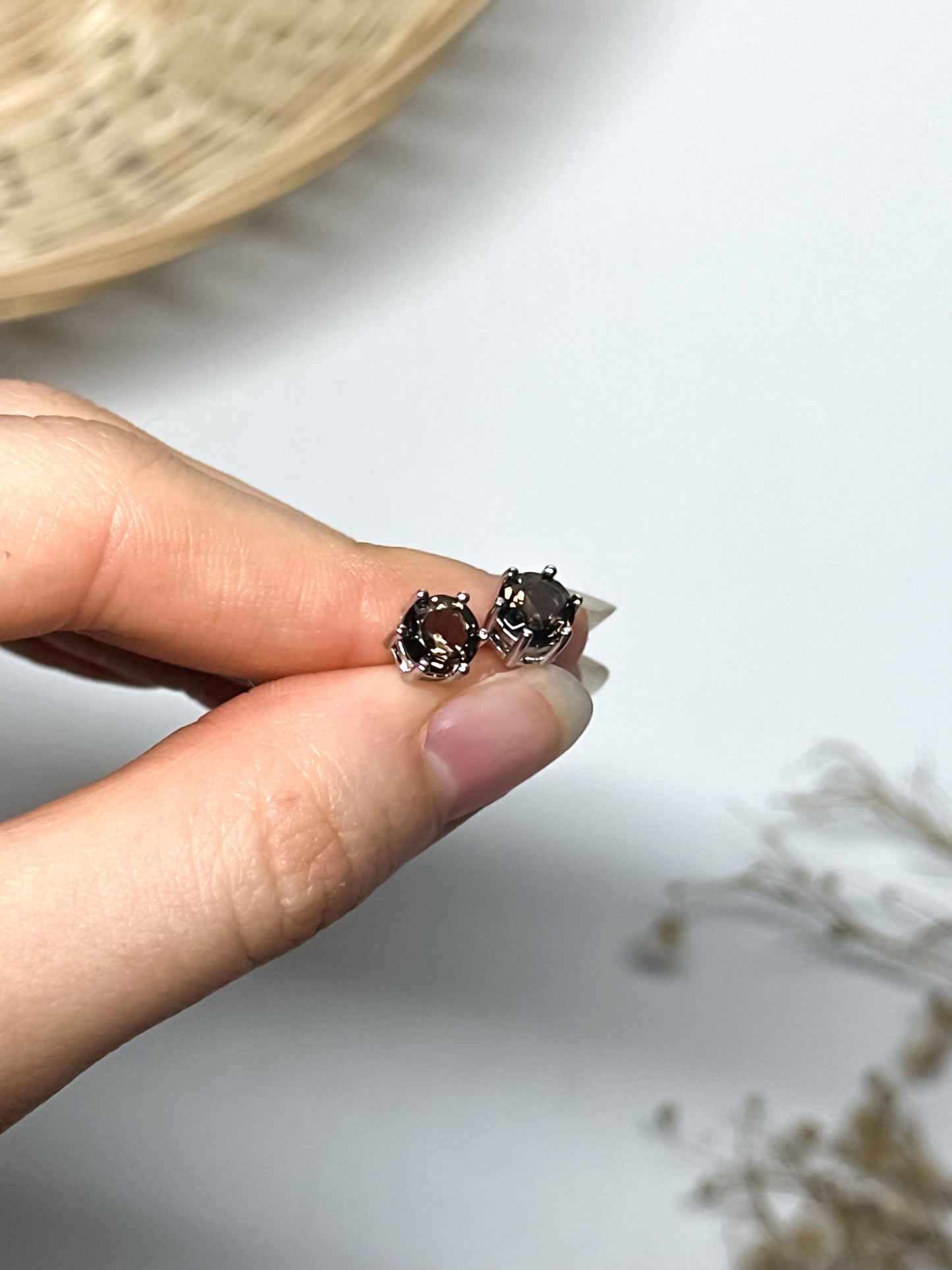 Orecchini in Quarzo Fumè (Argento 925)