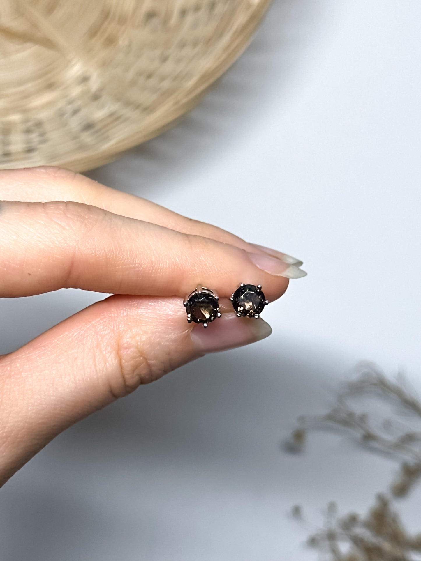 Orecchini in Quarzo Fumè (Argento 925)