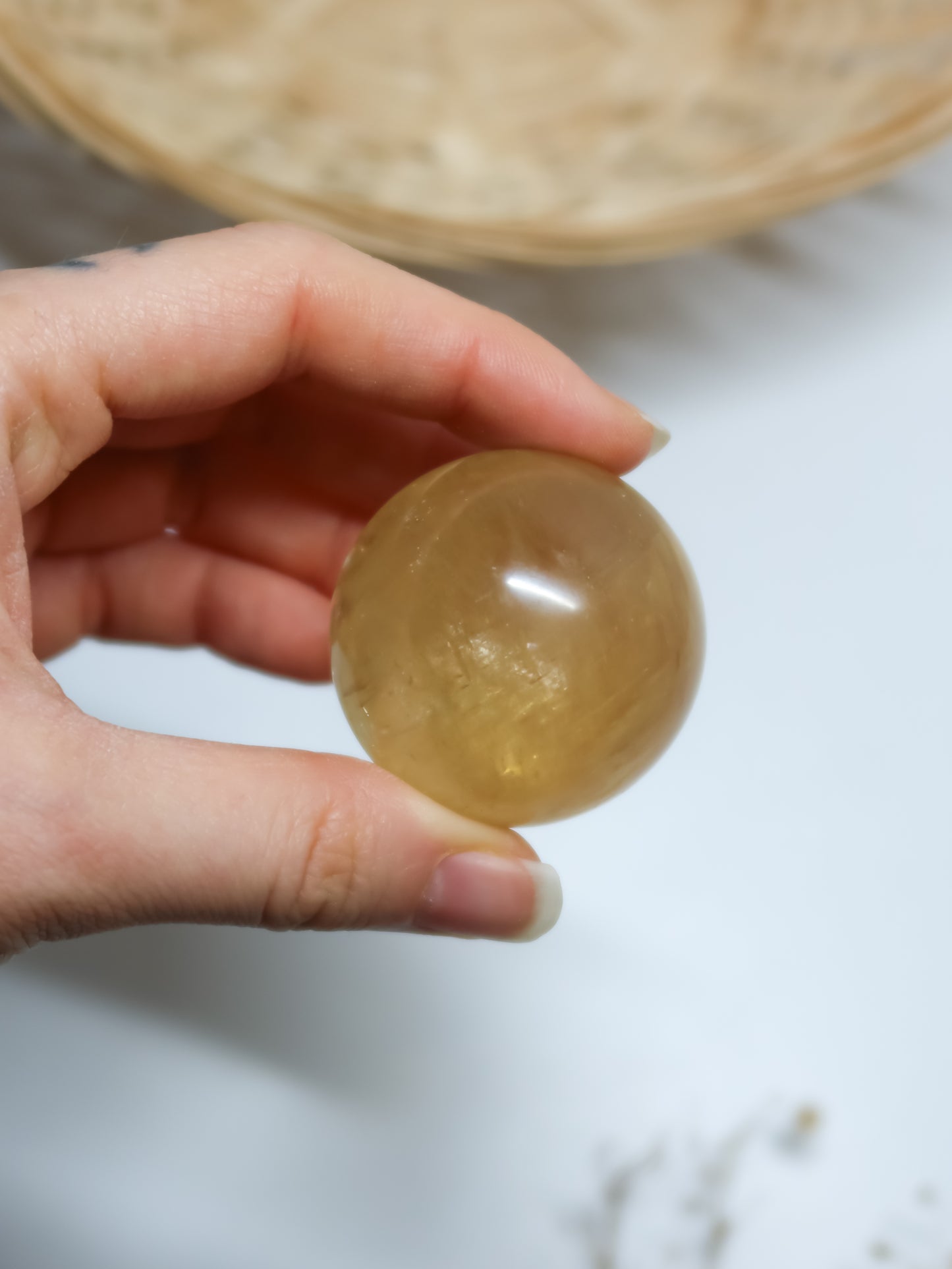 Sfera in Calcite Miele