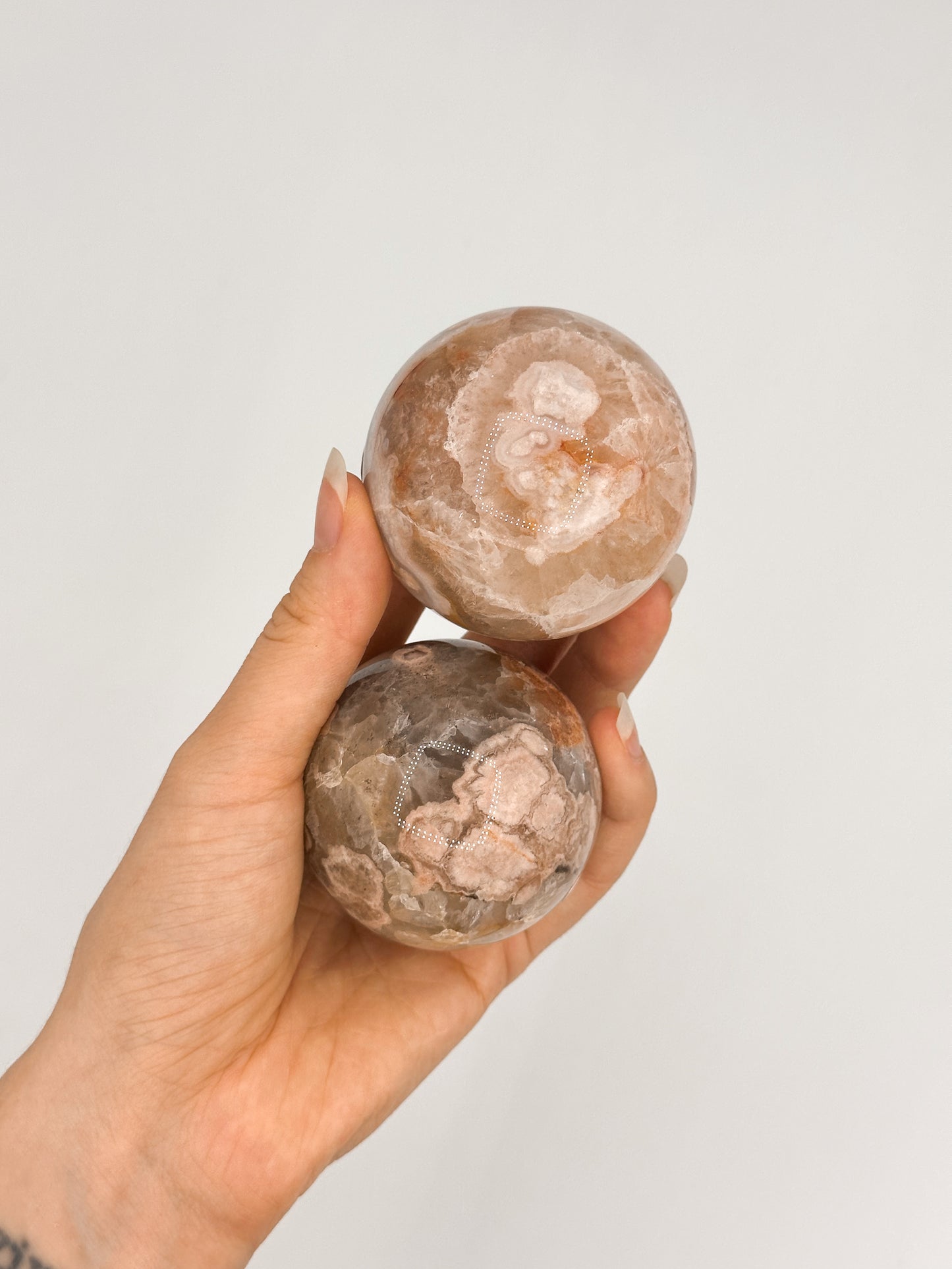 SFERA IN AGATA SAKURA + AMETISTA ROSA