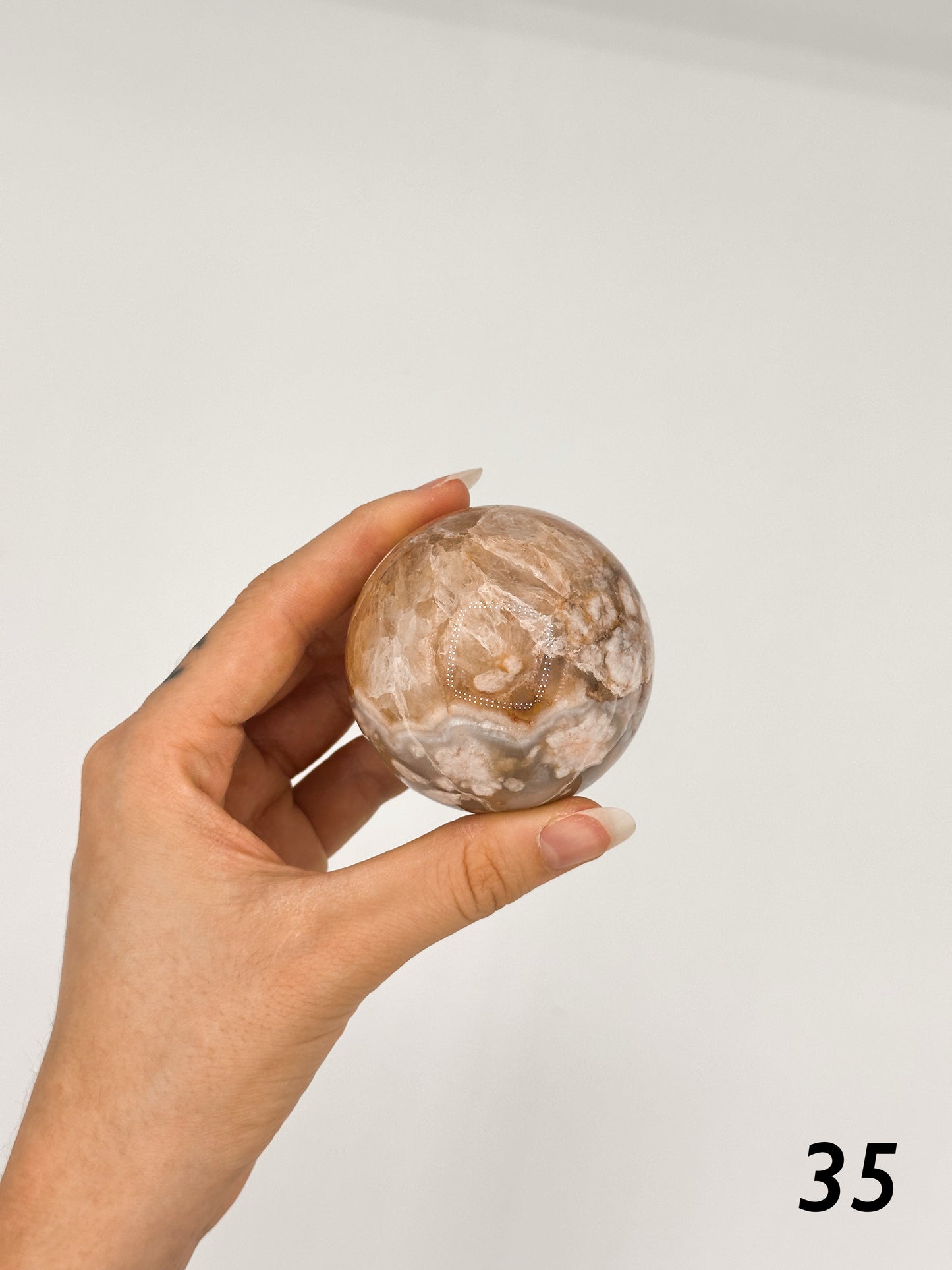SFERA IN AGATA SAKURA + AMETISTA ROSA
