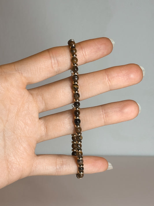 BRACCIALE IN OCCHIO DI TIGRE GOLD (ACCIAIO INOX)