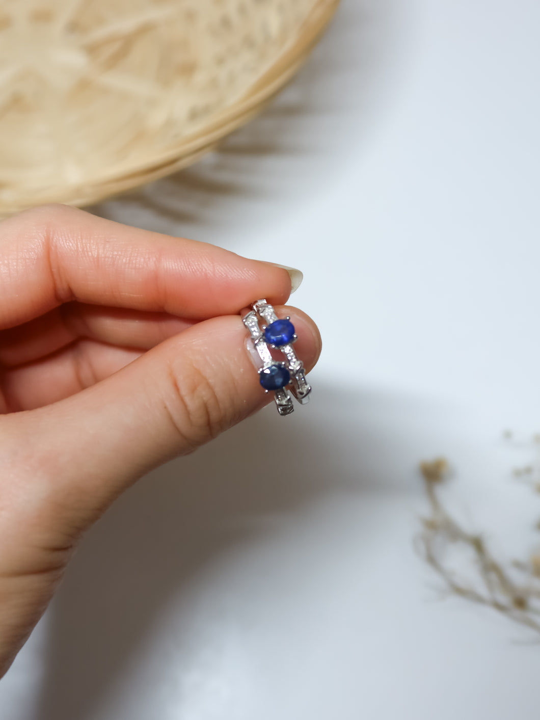 Anello in Zaffiro Blu (Argento 925)