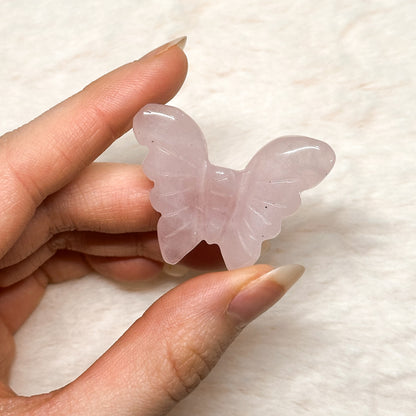 FARFALLA IN QUARZO ROSA