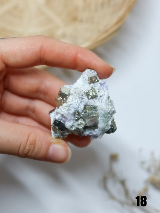 Specimen di Pirite + Quarzo Ialino