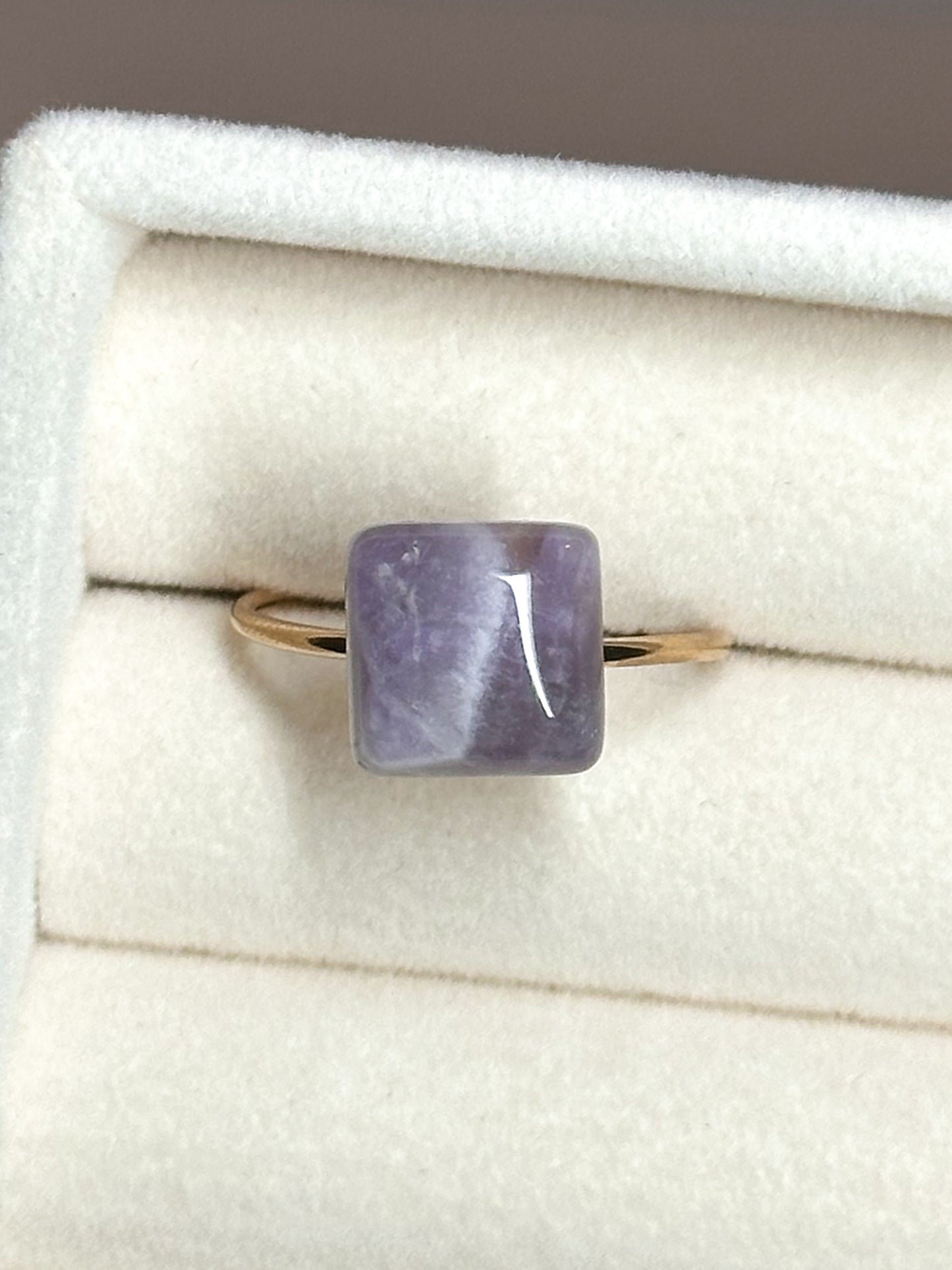 ANELLO IN AMETISTA GOLD (ACCIAIO INOX)