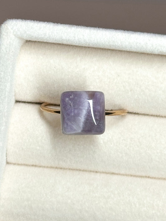 ANELLO IN AMETISTA GOLD (ACCIAIO INOX)