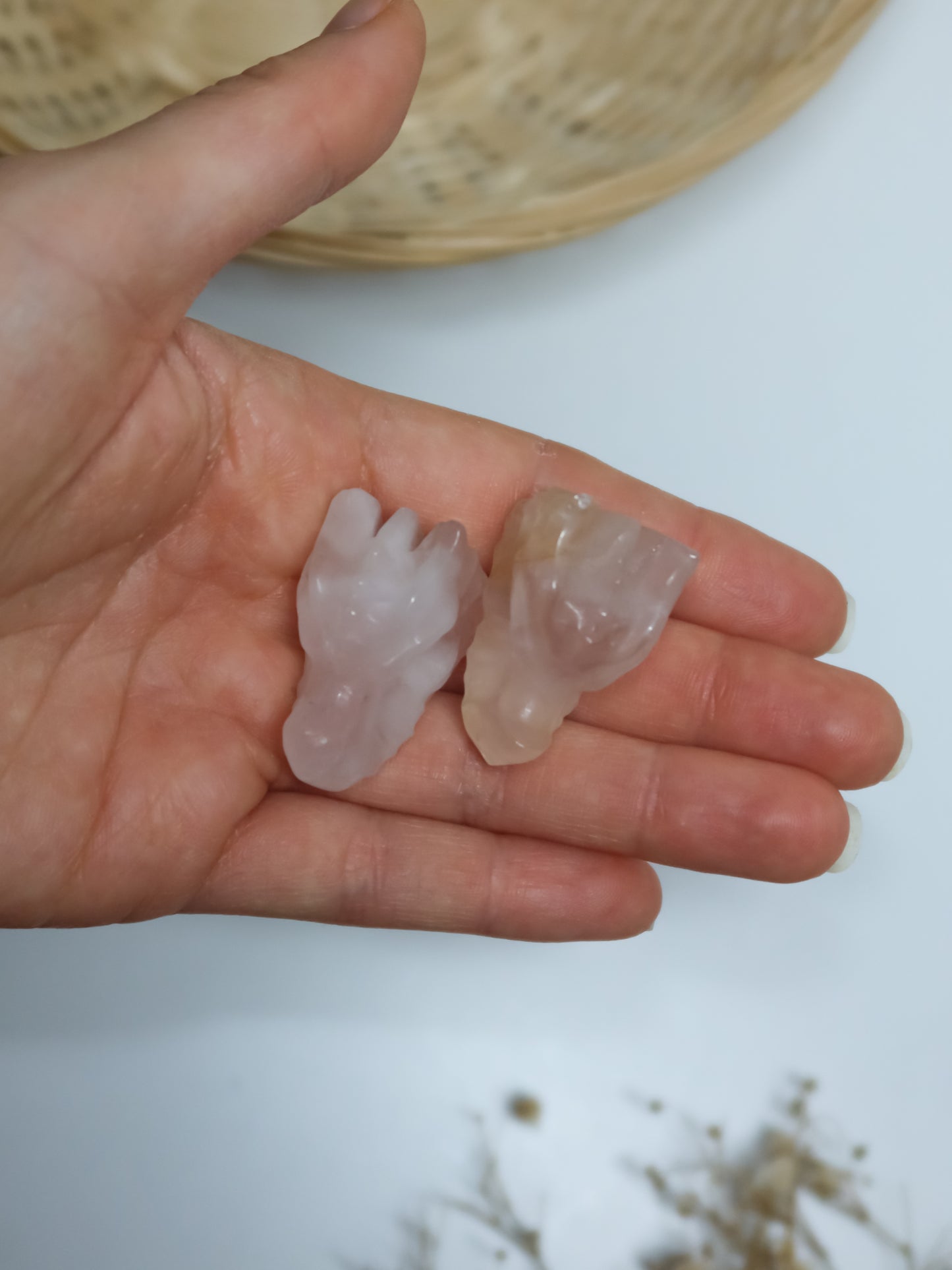 Testa di Drago in Quarzo Rosa, Avventurina Verde, Avventurina Blu