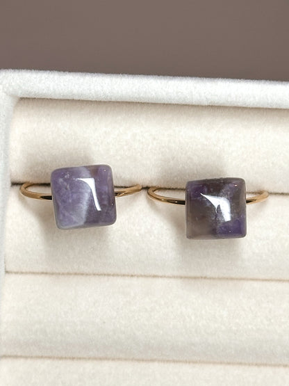 ANELLO IN AMETISTA GOLD (ACCIAIO INOX)