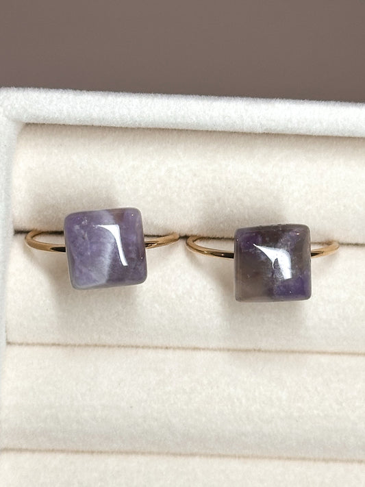 ANELLO IN AMETISTA GOLD (ACCIAIO INOX)