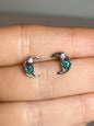 ORECCHINI IN TOPAZIO BLU A MEZZALUNA (ARGENTO 925)
