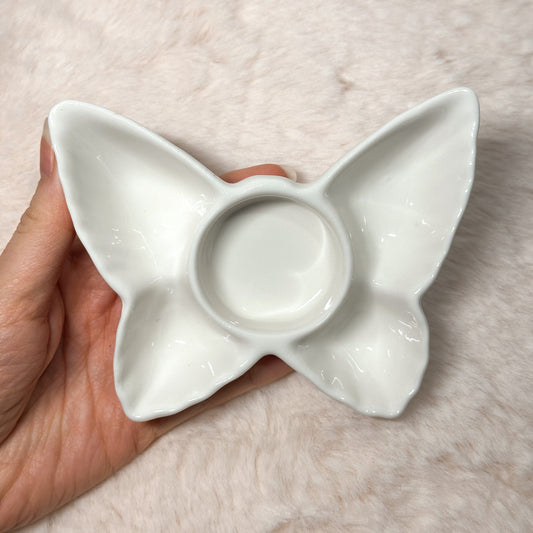 PORTA CANDELE WHITE BUTTERFLY