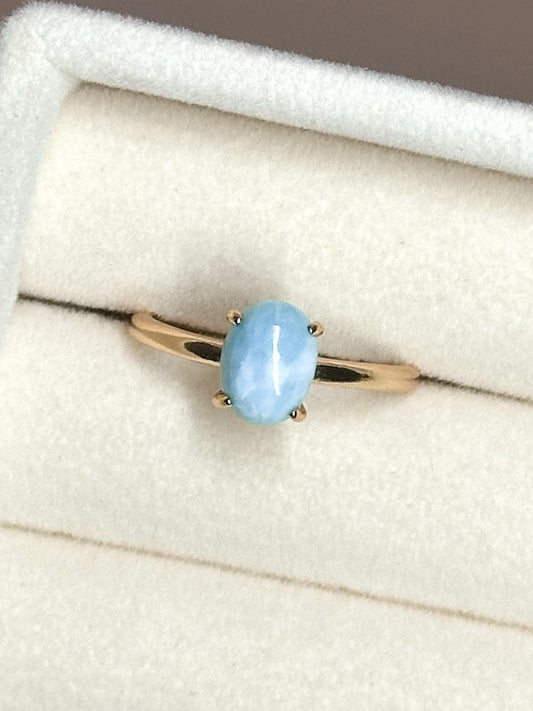 ANELLO IN LARIMAR GOLD (ARGENTO 925)