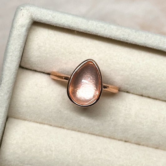 ANELLO RUGIADA IN QUARZO ROSA (ARGENTO 925) ROSE GOLD