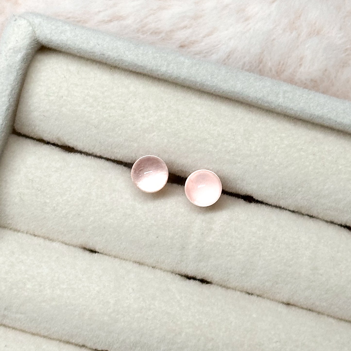 ORECCHINI SEED IN QUARZO ROSA (ARGENTO 925) ROSE GOLD