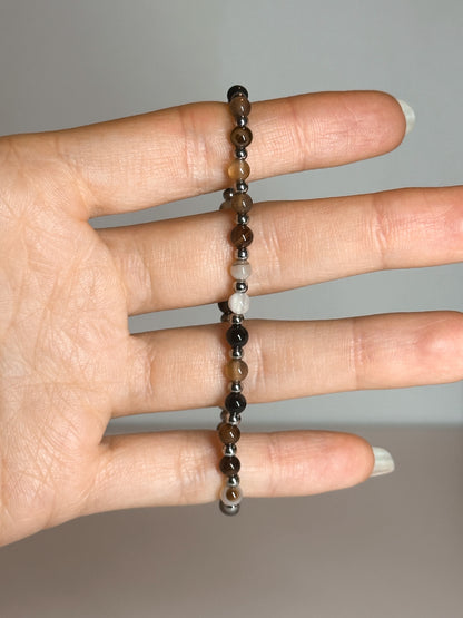 BRACCIALE IN AGATA (ACCIAIO INOX)
