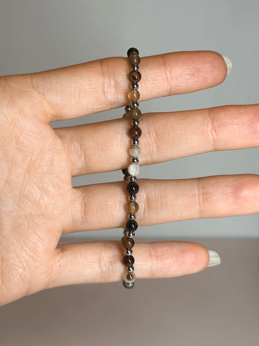 BRACCIALE IN AGATA (ACCIAIO INOX)