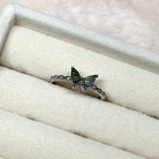 ANELLO ECHO IN OPALE NERO (ARGENTO 925)