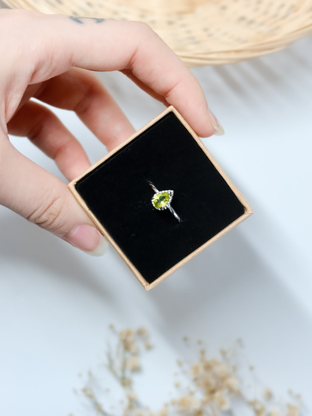 Anello in Peridoto (Olivina, Argento 925)