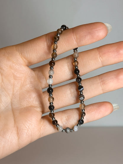 BRACCIALE IN AGATA (ACCIAIO INOX)