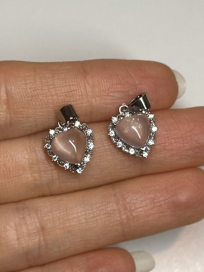 CIONDOLO IN QUARZO ROSA CUORE