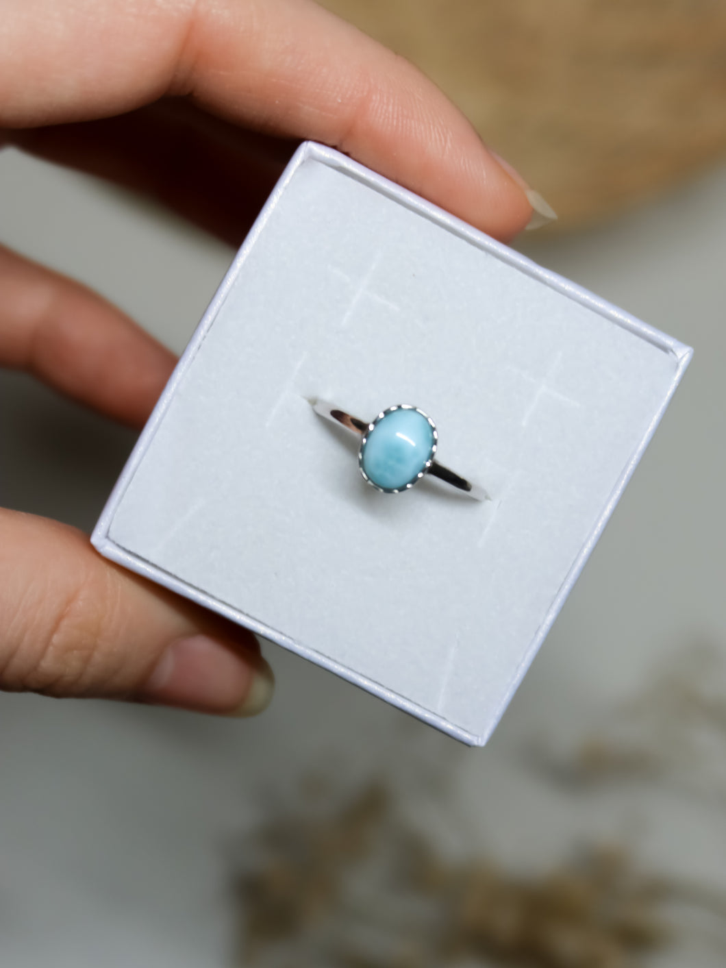 Anello in Larimar (Argento 925)