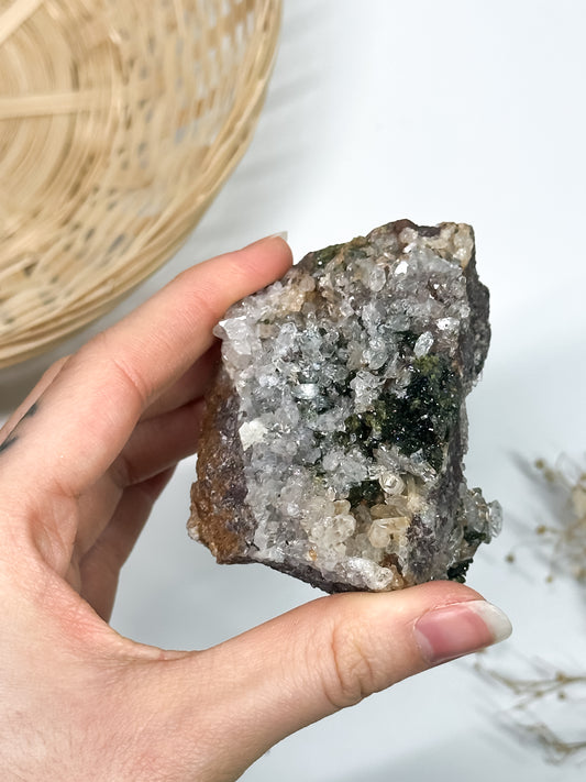 Specimen di Quarzo Ialino + Epidoto