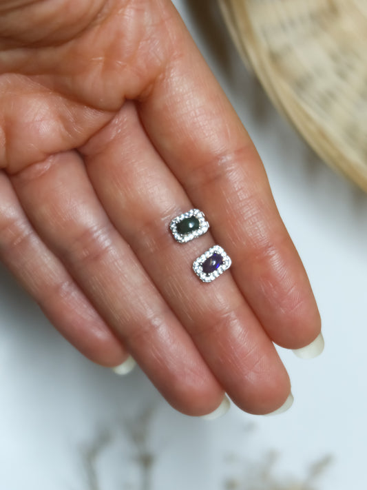 Orecchini in Opale Etiope Nero (Argento 925)