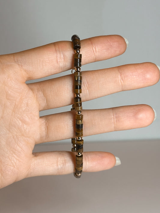 BRACCIALE IN OCCHIO DI TIGRE GOLD (ACCIAIO INOX)